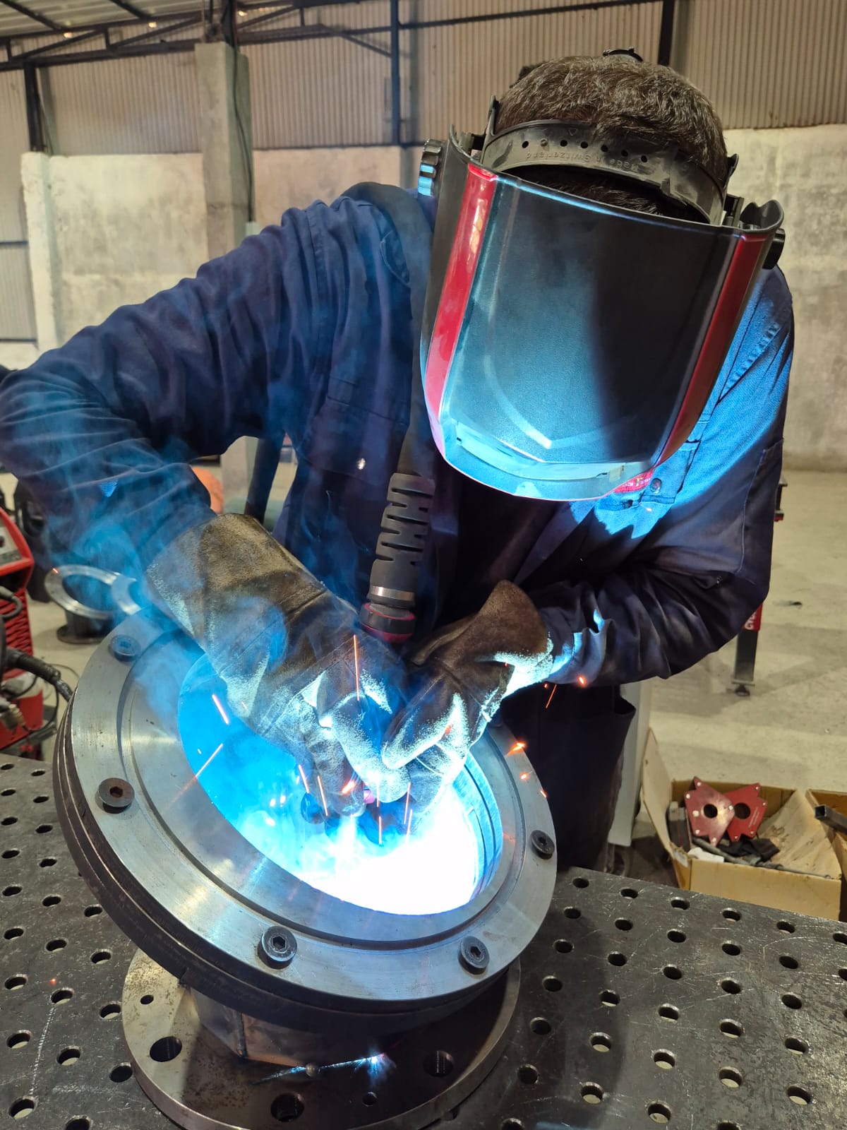 TIG welding precision flange assembly
